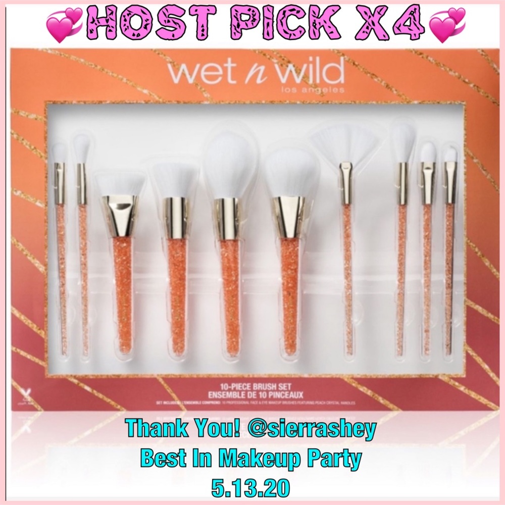 LAST 1!Wet N Wild 10 Piece Peach Crystal Brush Set - Picture 2 of 4